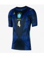 Ženski Nogometna dresi replika Brazilija Marquinhos #4 Gostujoči SP 2026 Kratek rokav Ženski Nogometna dresi replika Brazilija Marquinhos #4 Gostujoči SP 2026 Kratek rokav
